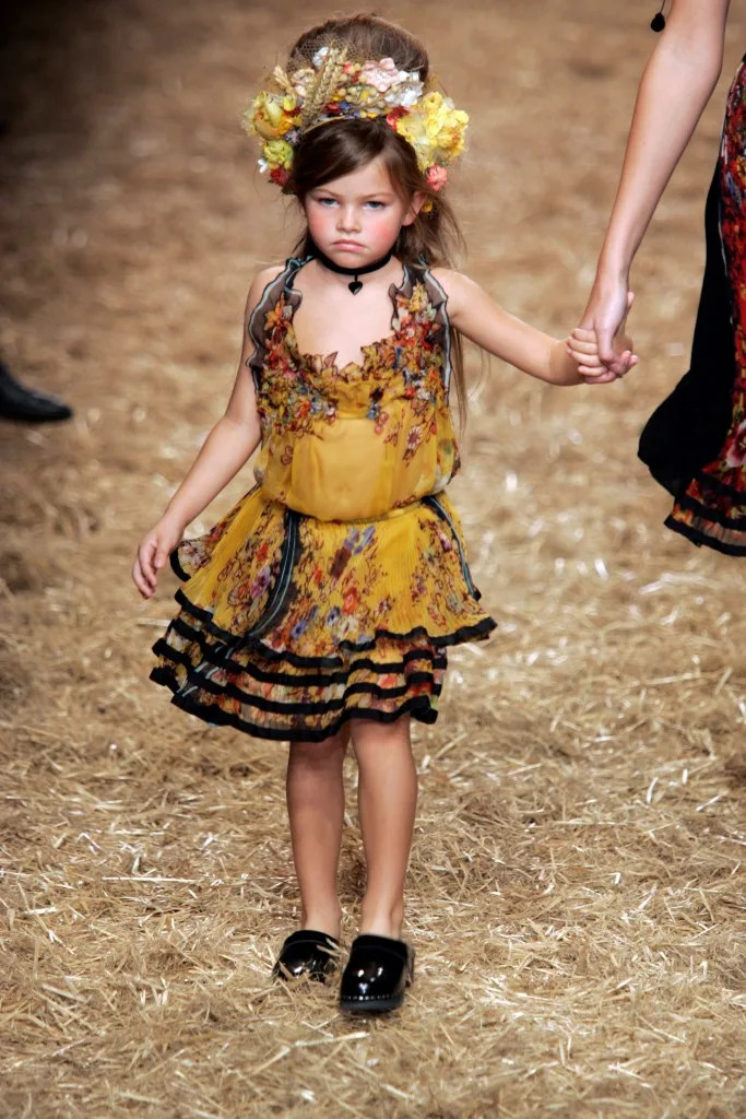 Thylane Blondeau on the runway at Jean Paul Gaultier’s spring 2006 show. Penske Media via Getty Images