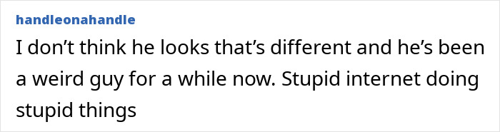 Comment text discussing Jim Carrey’s new face and the actor’s cause of sadness in an online forum.
