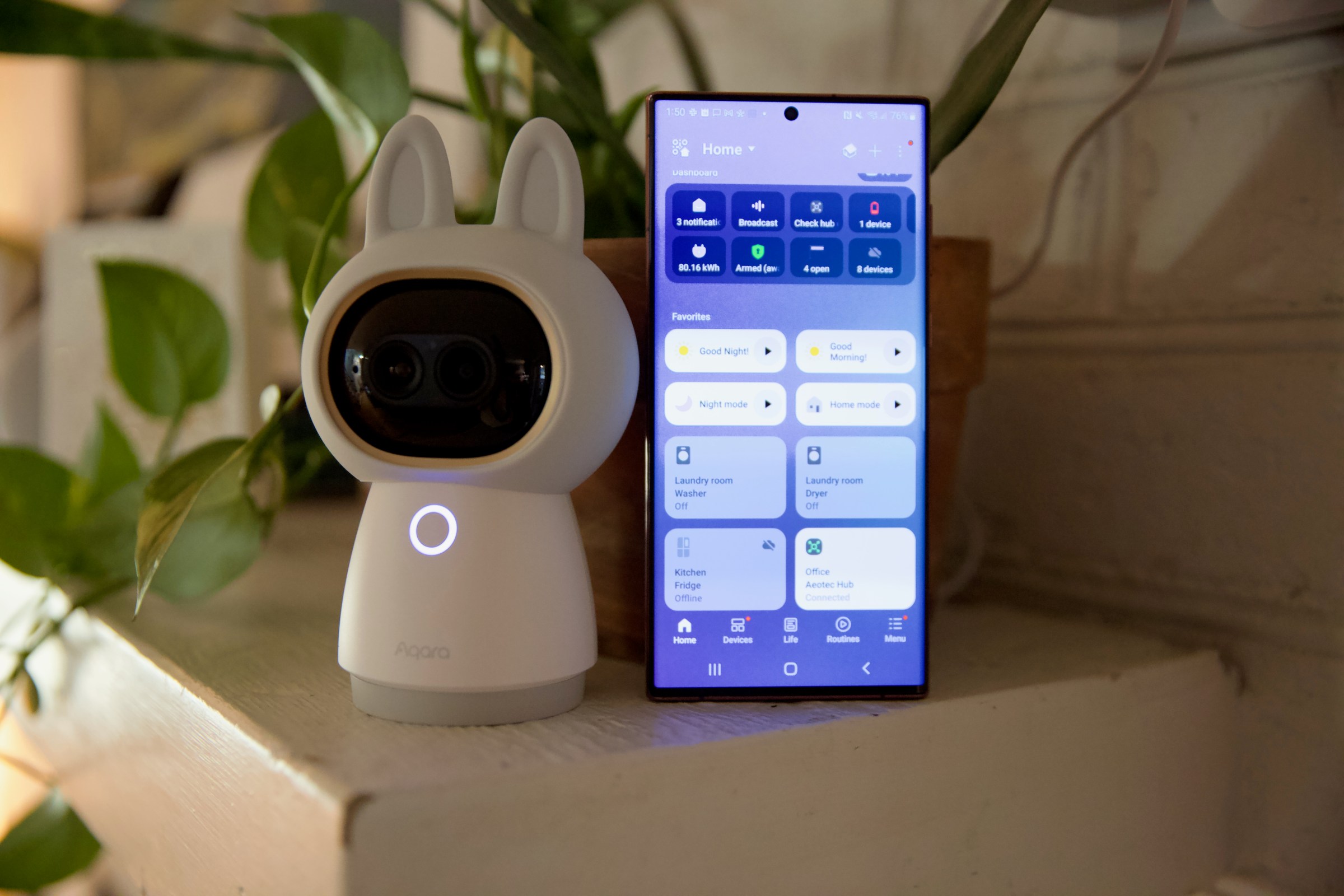 The Aqara G350 works with Matter, but currently, only Samsung SmartThings supports Matter cameras.