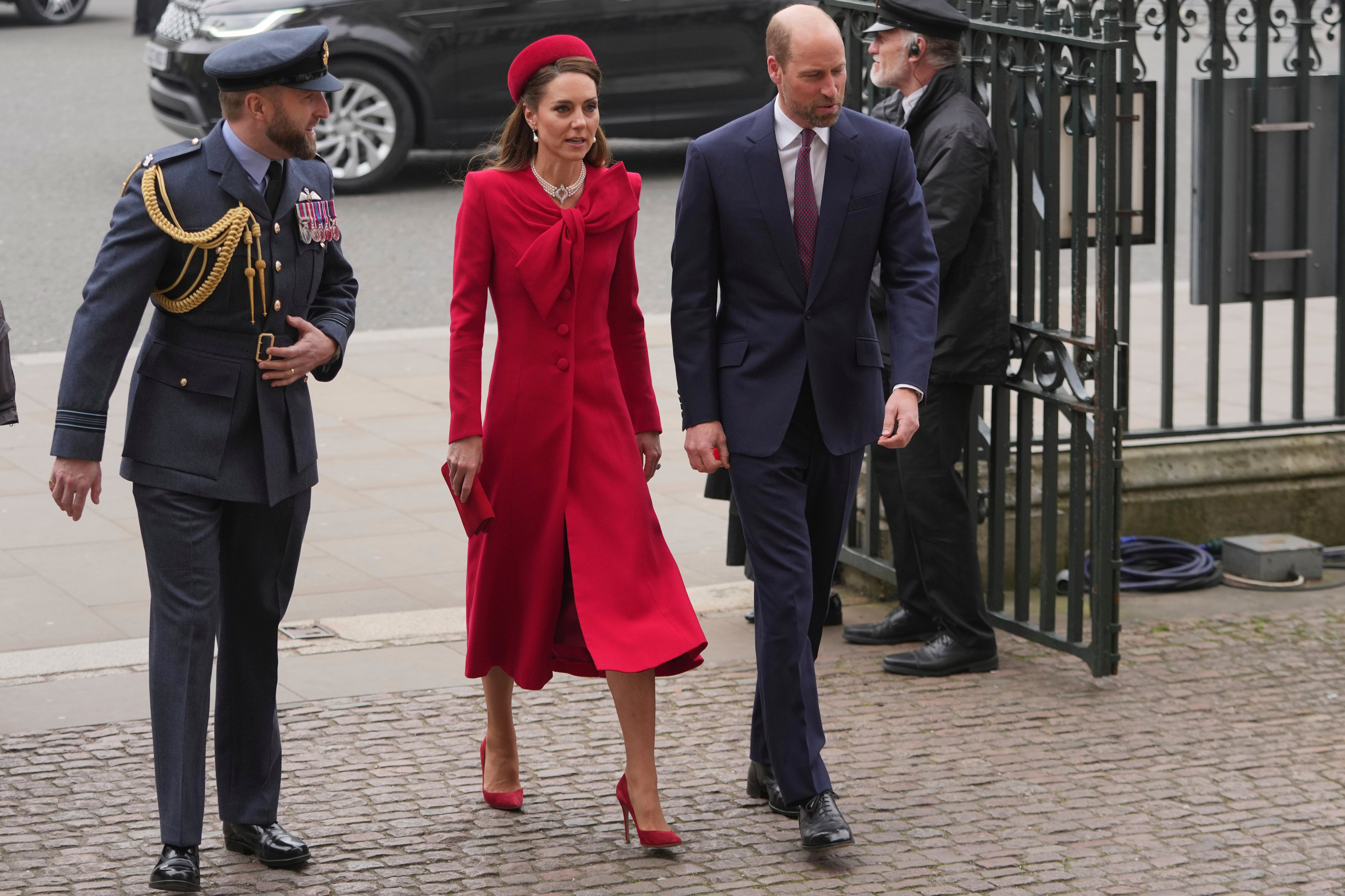 The Princess of Wales and Prince William arrive to attend the annual Commonwealth Day Service at Westminster Abbey this week