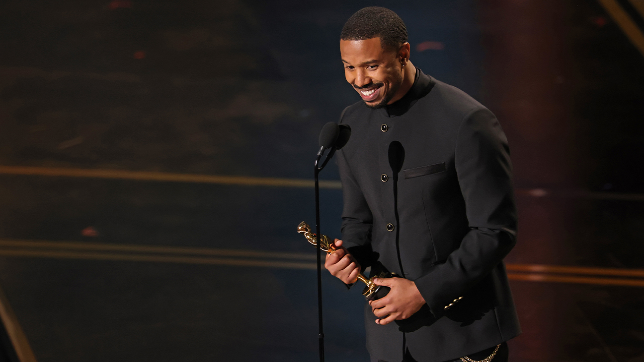 Michael B. Jordan accepts the Actor in a Leading Role award for "Sinners" onstage during the 98th Oscars at Dolby Theatre on March 15, 2026 in Hollywood, California.