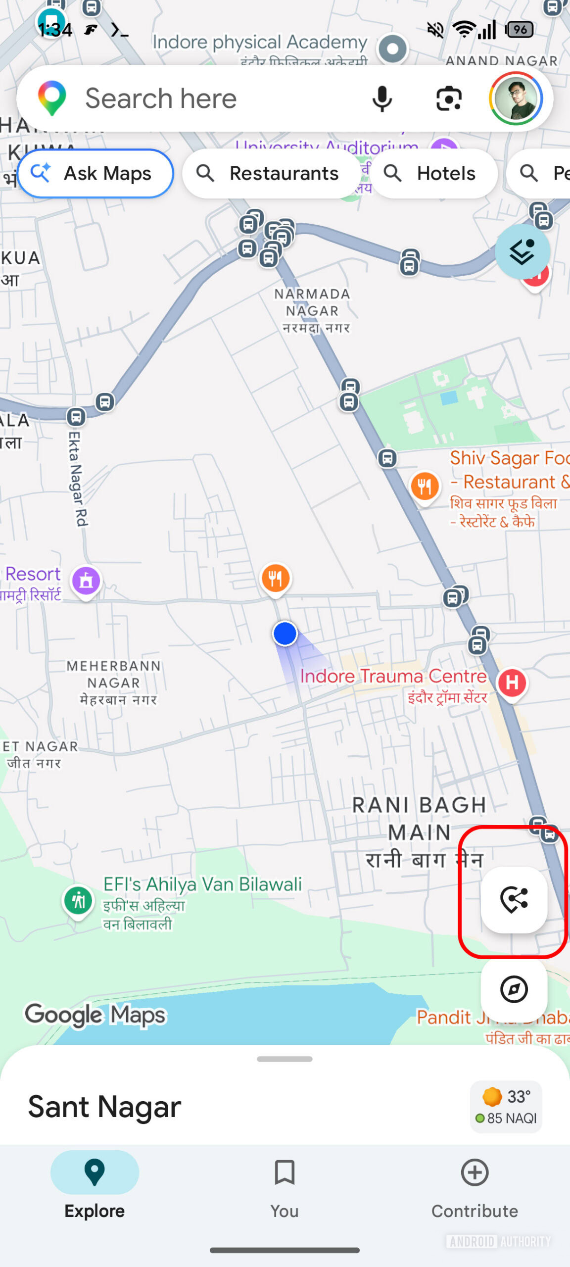 Google Maps location share new