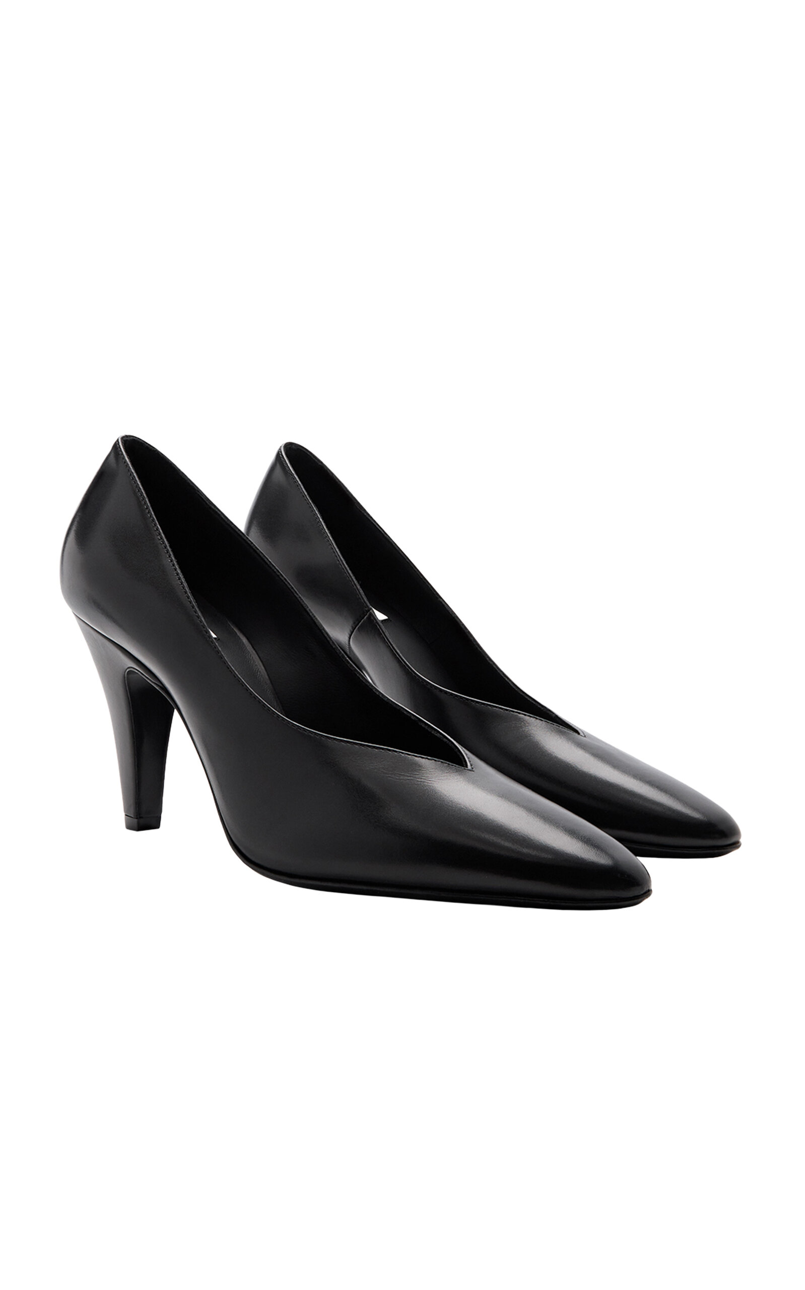 Cone Laminated Leather Pumps
