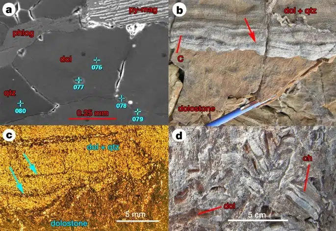 Micrographs And Field Photo Showing Dolostone (dol), Quartz (qtz), And Chert (ch).