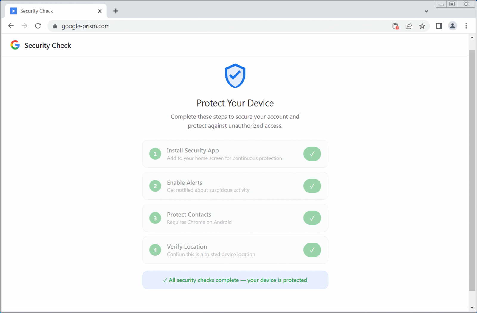 Fake security checks