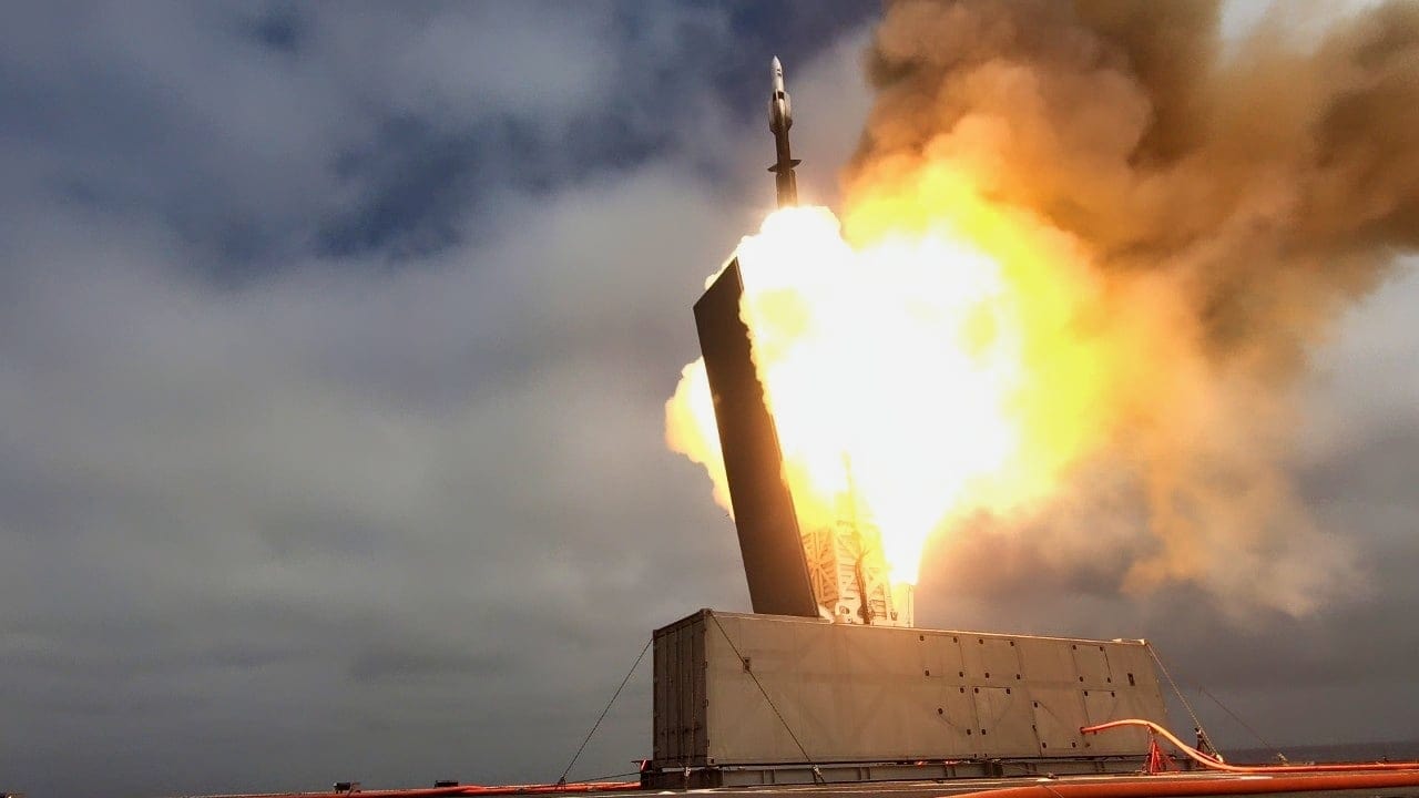 USS Savannah (LCS 28) conducts a live-fire demonstration in the Eastern Pacific Ocean utilizing a containerized launching system that fired an SM-6 missile from the ship at a designated target. The exercise demonstrated the modularity and lethality of Littoral Combat Ships and the ability to successfully integrate a containerized weapons system to engage a surface target. The exercise will inform continued testing, evaluation and integration of containerized weapons systems on afloat platforms.