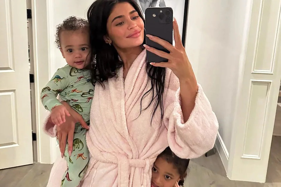 Kylie Jenner with daughter Stormi and son Aire.Credit: Kylie Jenner/Instagram