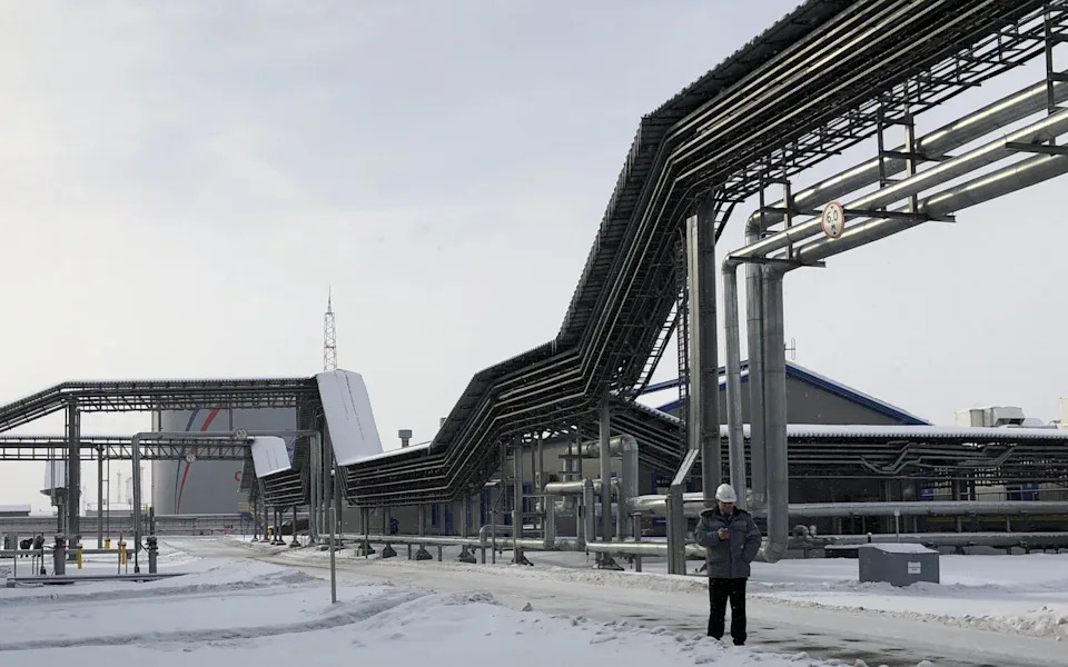 The facility is covered in snow