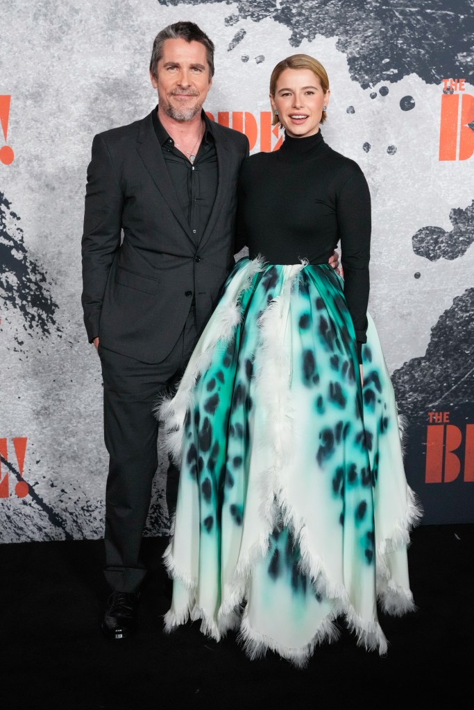 Christian Bale and Jessie Buckley attends the U.S. premiere of Warner Bros. Pictures' "THE BRIDE!"