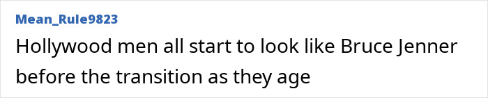 Text post discussing how Hollywood men, including Jim Carrey, show changes in appearance related to aging and emotional impact.