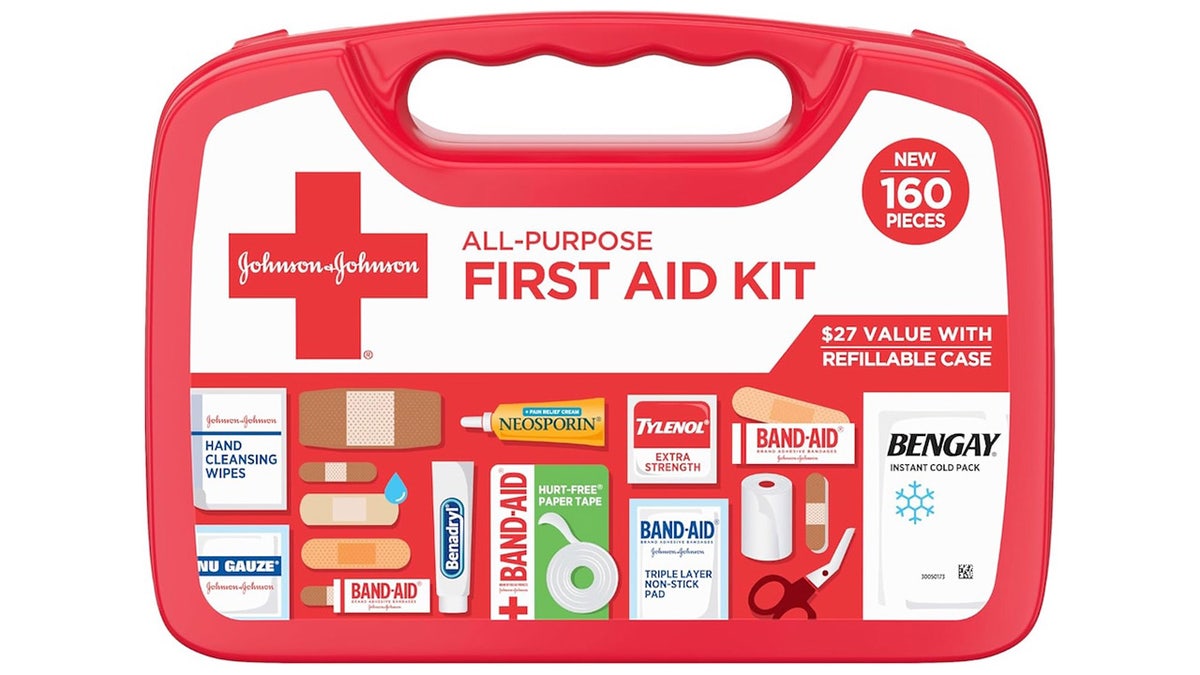 This well-stocked first aid kit provides the supplies needed to treat a basic injury.