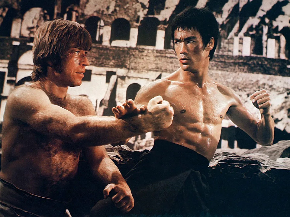 Chuck Norris and Bruce Lee in "The Way of the Dragon."