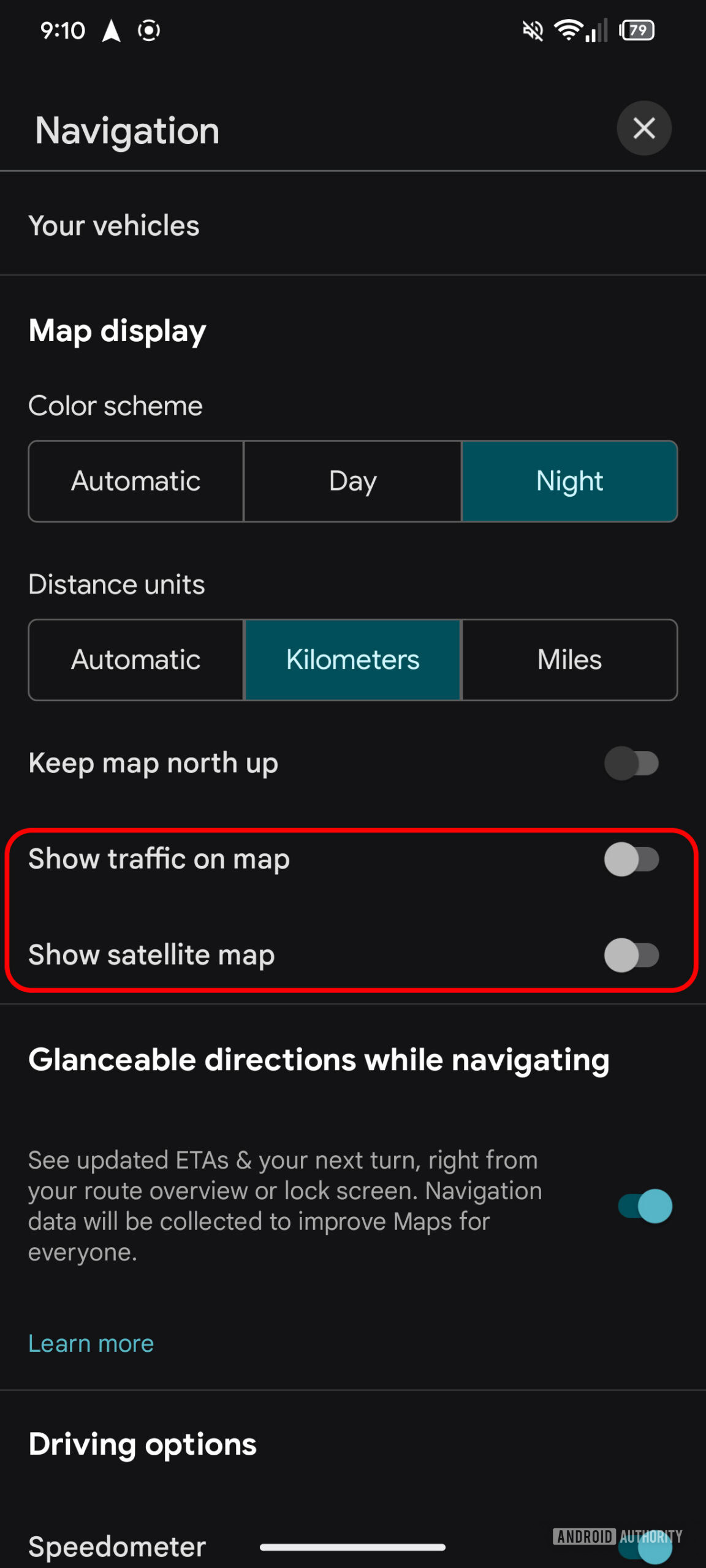 google maps new expanding menu settings