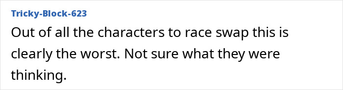 Fan expressing anger over HBO Harry Potter series trailer due to character race change controversy in online comment.