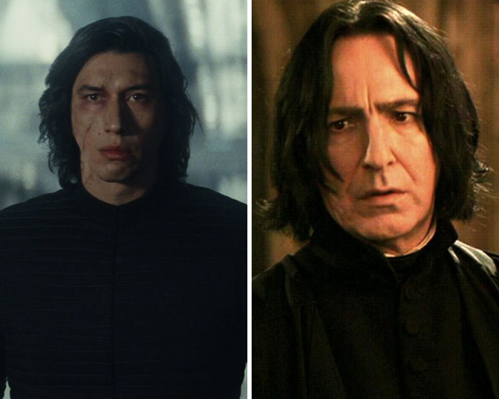 Split image showing two actors portraying Snape in HBO's Harry Potter series trailer sparking fans' anger over race change.
