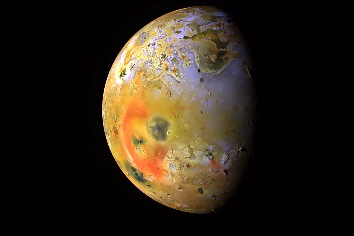 A view of Jupiter's moon Io captured by the Galileo spacecraft. Credit: NASA/JPL/University of Arizona