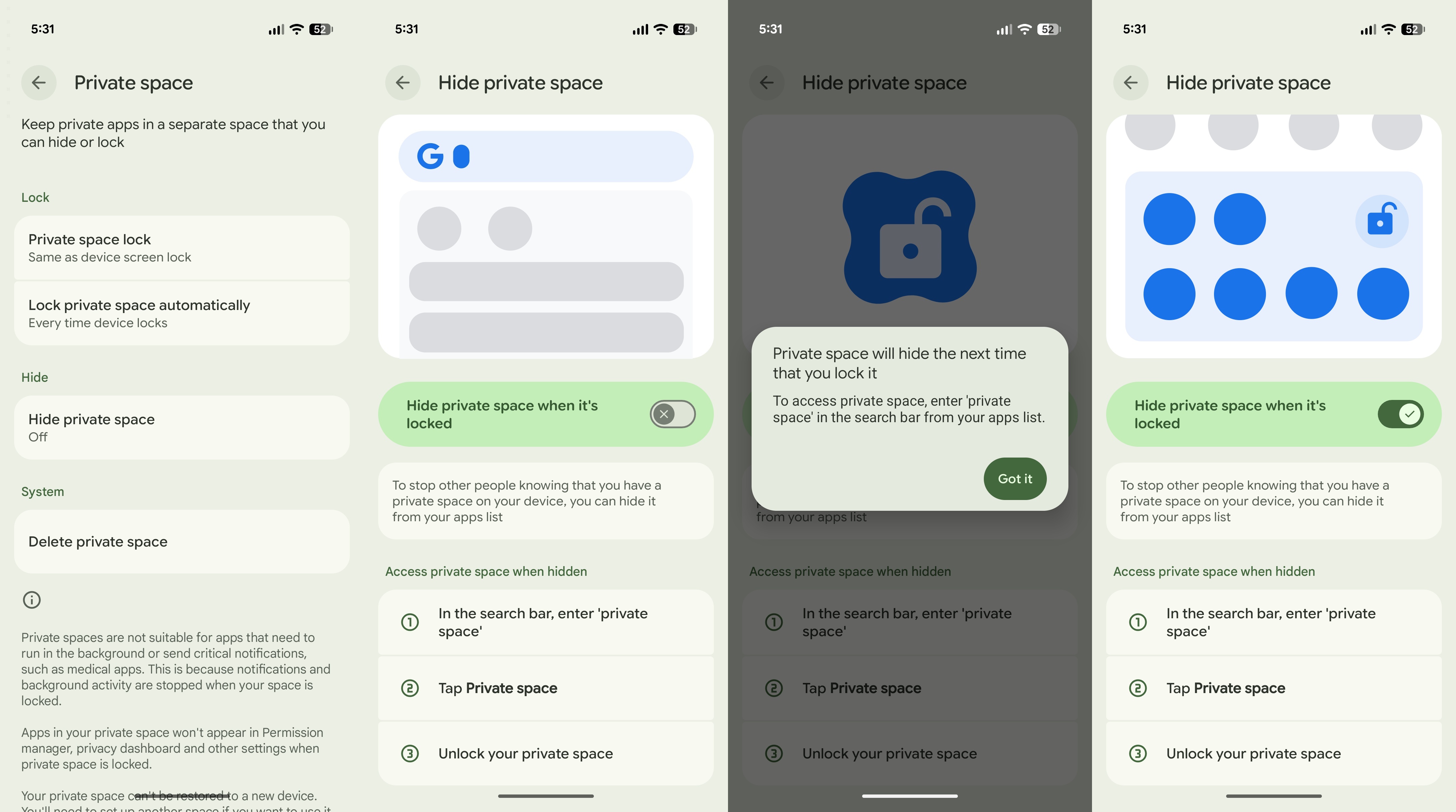 How to hide apps in private space on Android 16 on a Pixel 10
