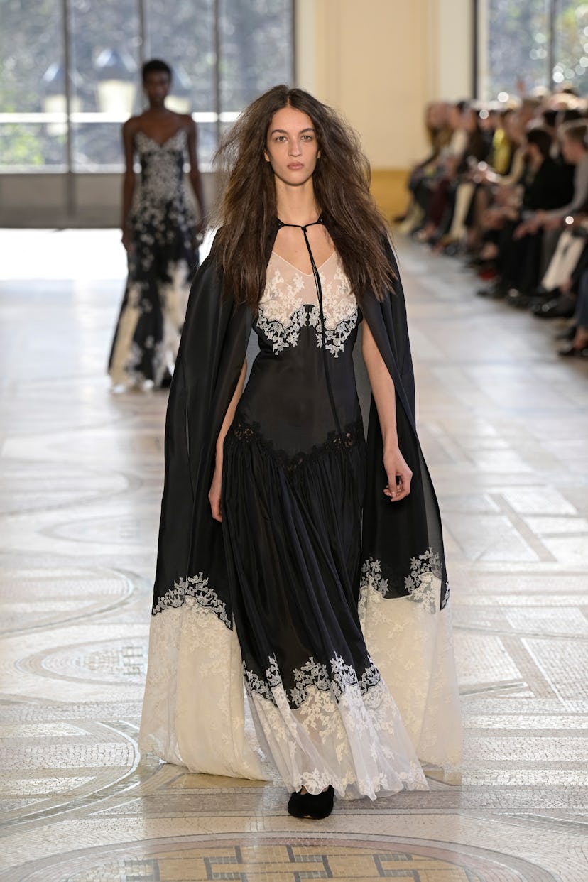 A model walks the runway during the Gabriela Hearst Womenswear Fall/Winter 2026-2027 show as part of...