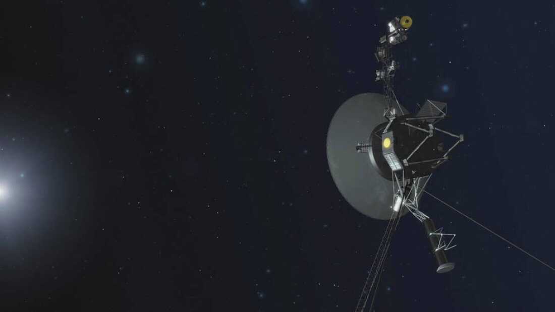 An illustration provided by NASA depicts Voyager 1, the most distant spacecraft from Earth.