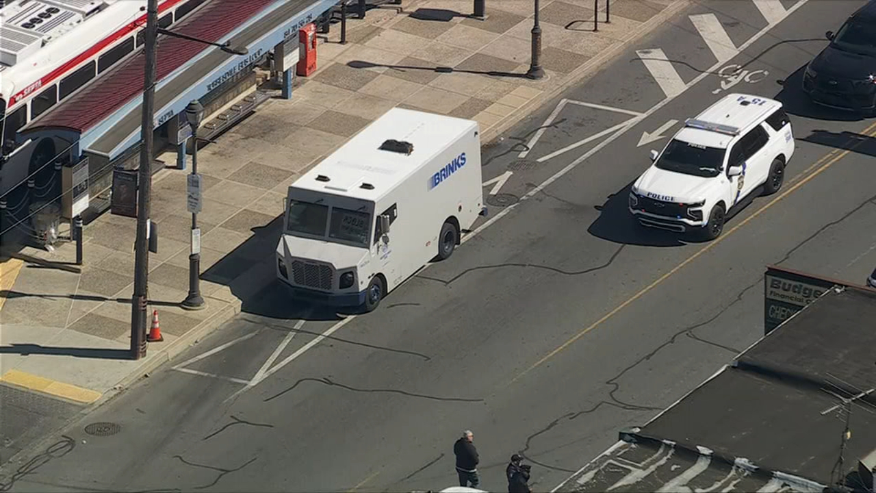 Police are on the scene of a reported armored truck robbery in the Tacony section of Philadelphia.