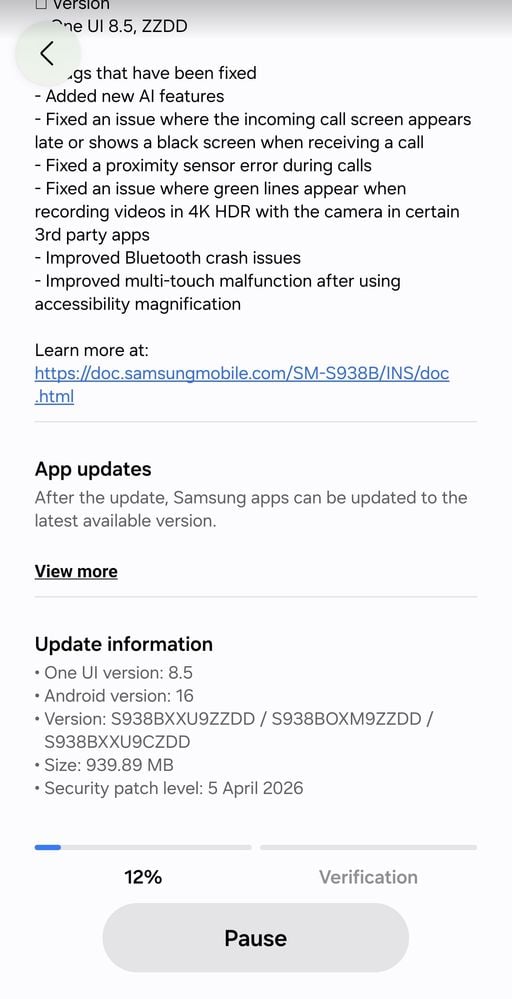 samsung galaxy s25 ultra one ui 8.5 beta 9 update firmware version changelog
