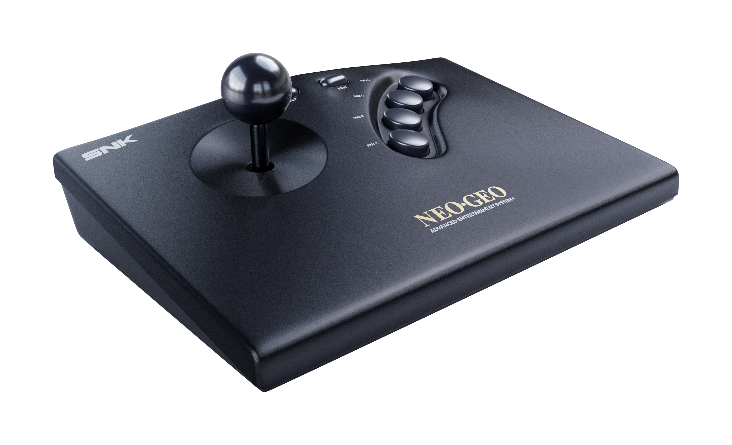 A retro game console from the 1990s by SNK NEOGEO in black and white